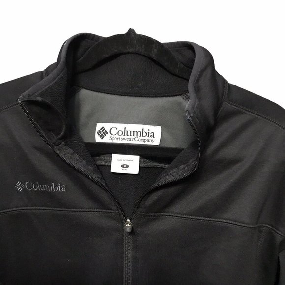 Columbia Mens Black 1/4 Zip 100% Polyester Lightweight Pullover Jacket Size M - Picture 2 of 6